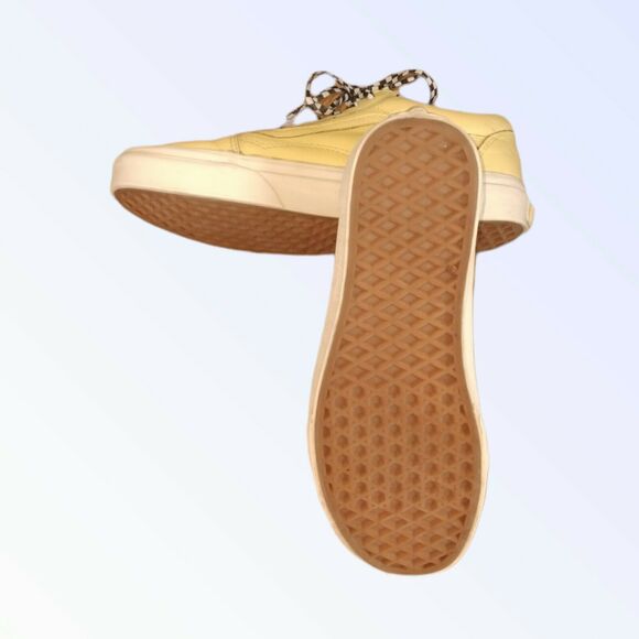 Vans Womens Leather Yellow Low-Top Sneakers Size 7.5 - Picture 8 of 8